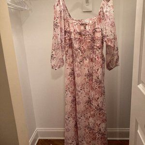 Baltic Born long sleeve Pink Floral ruffle Dress